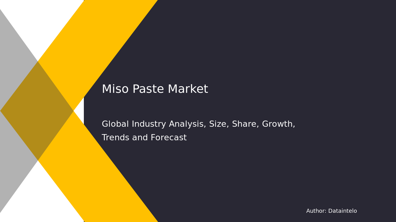Miso Paste Market Report | Global Forecast From 2025 To 2033